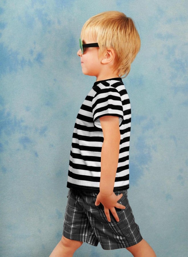 Prebene Boys Striped T Shirt, Pugsley Addams Shirt, Kid's Halloween Costumes, Mime, Bank Robber T-Shirts - Image 4